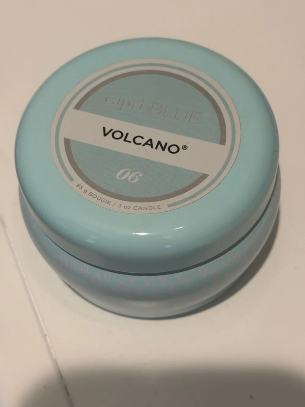 Volcano Capri Blue Scented 3oz. Tin Candle - Light Blue